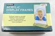 NIB 11 Acrylic Gold 5x7" Frames Sign Holders Table Menu Display Stand 2 Sided