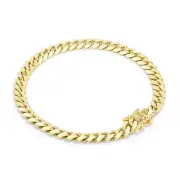 10K Yellow Gold Solid Mens 6mm Miami Cuban Link Chain Bracelet Box Clasp 8"