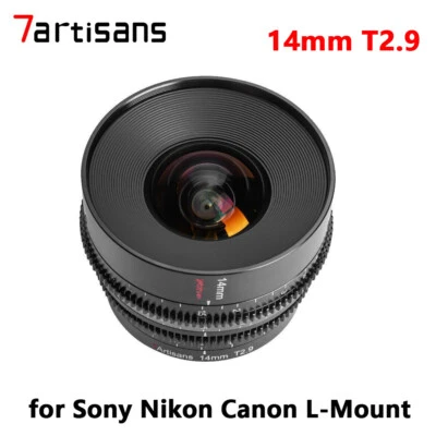 7artisans 14mm T2.9 Full Frame Cinema Lens for Sony E/Nikon Z/Canon RF/Leica L ﻿