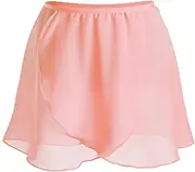 [Riismen] Kids Girls Chiffon Ballet Dance Wrap Skirts Pull on Dance Skirt Gymnastics Ballerina Dancewear
