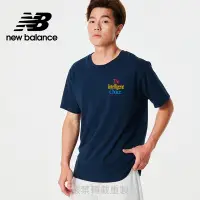 在飛比找Yahoo奇摩購物中心優惠-[New Balance]短袖上衣_男性_深藍色_AMT23