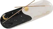 CEREMONY Incense Holder for Sticks, Ceramic Incense Burner with 60 Incense Sticks for Sage Palo Santo, Heat-Resistant Insence-Stick Holder for Backflow Incense Cones Meditation Yoga Spa Room Decor