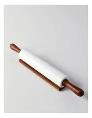 [The Cooks Collective] Marble Acacia Rolling Pin w Stand