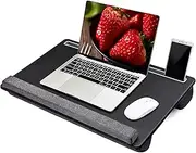27" Large Lap Laptop Desk - Full Mouse Pad Gaming Tray - Portable LapDesk with Mouse Pad & Wrist Rest for Notebook, MacBook, Tablet, Bed, Sofa, Working, Drawing(Black, Fit Up to 17.3-in Laptops)