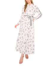 CeCe Printed Button Front Dress