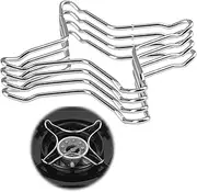 2-Piece Gas Stove Ring Reducer Trivet, Durable Silver Gas Cooker Accessories, 10cm x 10.3cm, Stove Top Gas Cooker for Kitchen Use and Balancing Small Pots and Pans