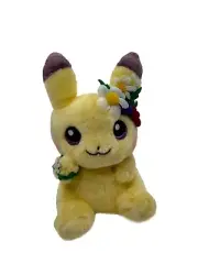Adorable Pikachu Plush with Flowers Pokemon 8in