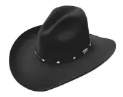 Stetson 4X Silver Mine Black Buffalo Felt Cowboy Western Hat - Size 7 1/2