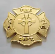 FD Fire Department CELTIC CROSS IRISH PIN