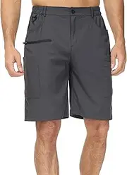 [VSERETLOON] Men's Summer Casual Hiking Shorts Elastic Band Quick Dry Pants Travel Waterproof Sports Pants