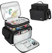 Sewing Supplies Organizer,Double-Layer Sewing Accessories Storage Bag,Protable Travel Sewing Box Sewing Basket for Sewing Tools,Black(Bag Only)