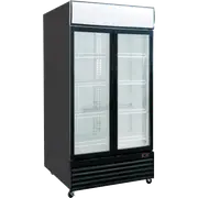 Exquisite Two Glass Doors Upright Display Refrigerators Black 1000 Litre