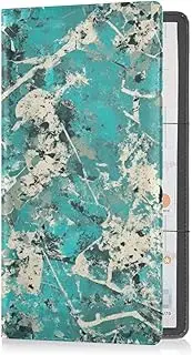 Leather Car Registration and Insurance Card Holder Men Women Auto Truck Comparment Accessories Case for Cards, Essential Document, Driver License Vehicle Paperwork Army Camouflage Turquoise