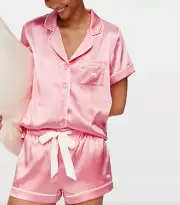 NEW PETER ALEXANDER GERANIUM PENNY POLY SATIN TOP SHORTS PJ SET 2+ 20-22 $149.90
