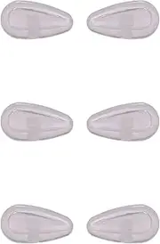 NicelyFit Screw-In Nose Pads w Air Cushion for Oakley Eye Glass Eyeglass Sunglass Frames 15mm x 7mm (3 Pairs of Clear)