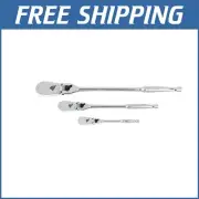 Professional 3 Piece Locking Flex Head Ratchet Set - 84 Tooth Teardrop Design