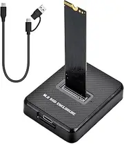 Amtake M.2 NVMe & SATA Hard Drive Docking Station, 10Gbps NVMe USB Adapter for M-Key B+M Key, USB 3.1 Gen2 Dual Protocol M2 SSD Enclosure for 2230 2242 2260 2280 SSD