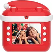 1080P Camera Digital Instant Camera P Pr with 12Mp Front and Rear Cameras 1 Roll of Print Paper 6 Color Pencils 16G TF Card for Boys and Girls Red 16G TF Card