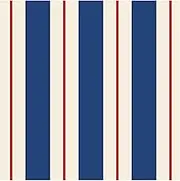 Disposable Dinner Paper Cocktail Napkins - Decorative Beverage Napkins for Parties, Weddings, Graduation - 5 inches by 5 inches Pack of 20 (Stripe Navy & Red)
