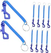 [SAFIGLE] 10Pcs Spiral Keyring Durable Plastic Key Holder for Bag Decoration key Multipurpose Retractable Keychain for Tools Electronics