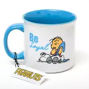Peanuts Snoopy & Linus "Be Loyal" Mug - Dog Lover's Coffee Cup - Blue, 21 oz