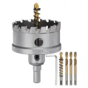 Carbide Hole Saw Set 62mm (2-7/16") Metal Cutter with 5pcs Center Drill Bits