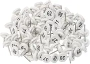 Tupalizy 100PCS Flat Number Push Pins Thumb Tacks for Cork Bulletin Boards 1-100 Plastic Head Map Pins with Steel Point for Cubicle Wall Hanging Pictures Posters Photos Art Craft Office Supply (White)