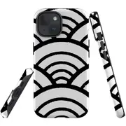 For iPhone 15 Plus Case, Shielding Cover, Japanese Folk Waves