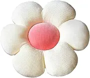 Flower-Shaped Cute Pillow, Flower Cushion, Reading Pillow and Leisure and Comfortable Pillow, Car Cushion (Beige/Pink, 40cm*40cm)