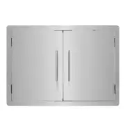 AdirHome 2-Face Grill Double Access Door Panel + Towel Holder Stainless Steel