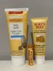 (3) BURT'S BEES Bundle - Milk & Honey Lotion - Honey Lip Balm - Hand Cream New