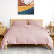 LINENOVA 3 Pieces Doona Duvet/Quilt Cover Set 100% Cotton(Single Double Queen King Super King)