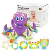 Octopus Bath Toy with 5pc Hoopla Ring Floating Water Soft Rubber - Best Price!!