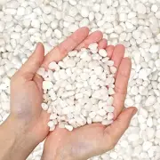 Natural Polished Decorative White Pebbles - Small Stones 3/8" Gravel 1.5 LB