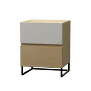 Monroe Bedside Unit Side Table Nightstand 2 Drawers Woodgrain And White