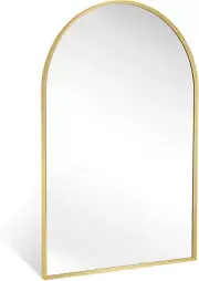 20" X 30" Gold Arched Mirror, Arch Bathroom Vanity Wall Mirror, Modern Aluminum