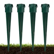 Fence Post Anchor 36 x 4 x 4 Inches Ground Spike, Green Metal Powder Coated H...