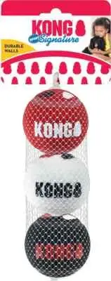 KONG Sport Signature Tennis Balls MEDIUM 3pack Super Bounce Dog Fetch Toy 2.5"