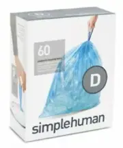 simplehuman Recyclable BIN LINERS 20L 60-Pieces Code-D Thick Double Seams