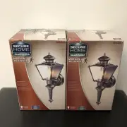 Secure Home 1-Light 16.5-in Matte Black Motion Sensor Outdoor Wall Light 2 Pack