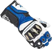 Arlen Ness Sugello Motorcycle Gloves, black-white-blue, Size S for Men Black White Blue