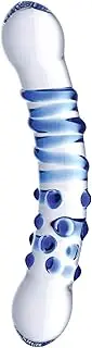 Prisms Dual Ended Glass Dildo, Blue