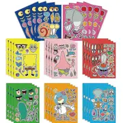 Spongebob Squarepants Theme 32 Sheets 8 Styles Make Your Own Stickers Make A Face Car Sticker Self Adhesive Decals Birthday Party Decoration Gift -NMA