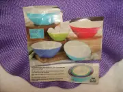 NEW 5 PC TWO-TONED NESTING BOWLS DISHWASHER-MICROWAVE-FREEZER SAFE 20 TO 65 OZ