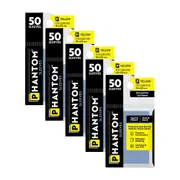 5x 50pc Phantom Sleeves 41x63mm Game Card Case Protector Yellow Matte/Matte