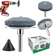 【New】 Lawnmower Blade Sharpener with Steel Backing 3Pack,Universal Multi-Sharp Rotary Lawn Mower Blade Sharpener and Free Balancer for Any Power Hand Drill,high Temperature Resistance and Hardness