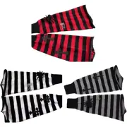Gothic Striped Leg Warmers Stylish for Cross Knitted Leg Warmer for Women Girls