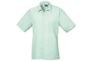 Premier Mens Short Sleeve Formal Poplin Plain Work Shirt (Aqua) - UTRW1082
