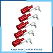 5 Pcs XL Size Universal Car Turbo Sound Exhaust Muffler Pipe Whistle Red