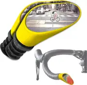 Swiss-Made Convex Chrome-Plated Bike Mirror for Drop Bars – Hand-Finished, Adjus